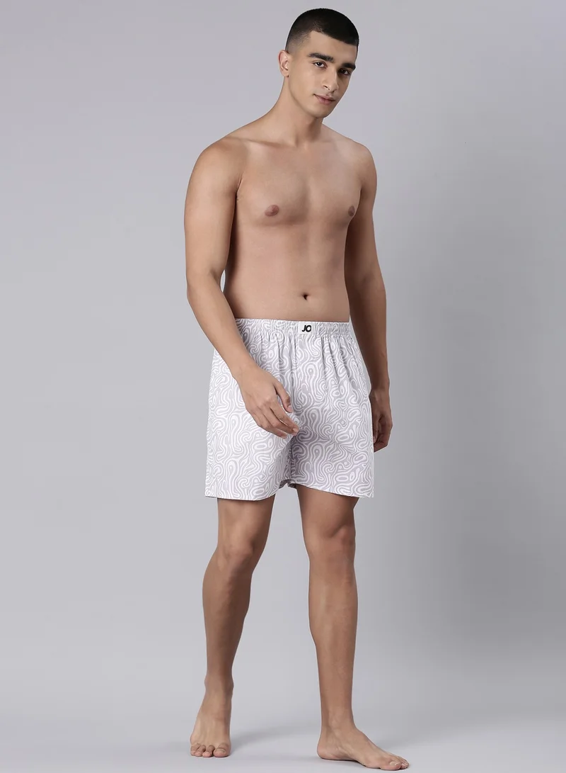 جوفن Men Printed Pure Cotton Side Pocket Boxers Pack of 2