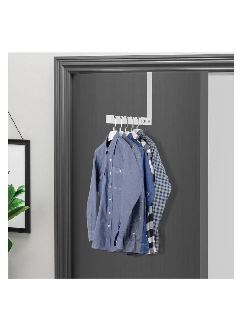 Over The Door Hooks Hanger, 1 Pack Collapsible Folding Organizer Rack, Space Saving Hanging Storage Prefect for Clothes, Coats, Towels Bedroom Bathroom, White - Image 4