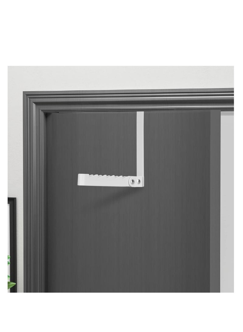 Over The Door Hooks Hanger, 1 Pack Collapsible Folding Organizer Rack, Space Saving Hanging Storage Prefect for Clothes, Coats, Towels Bedroom Bathroom, White - Image 5