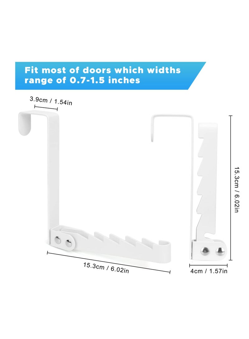 Over The Door Hooks Hanger, 1 Pack Collapsible Folding Organizer Rack, Space Saving Hanging Storage Prefect for Clothes, Coats, Towels Bedroom Bathroom, White - Image 3