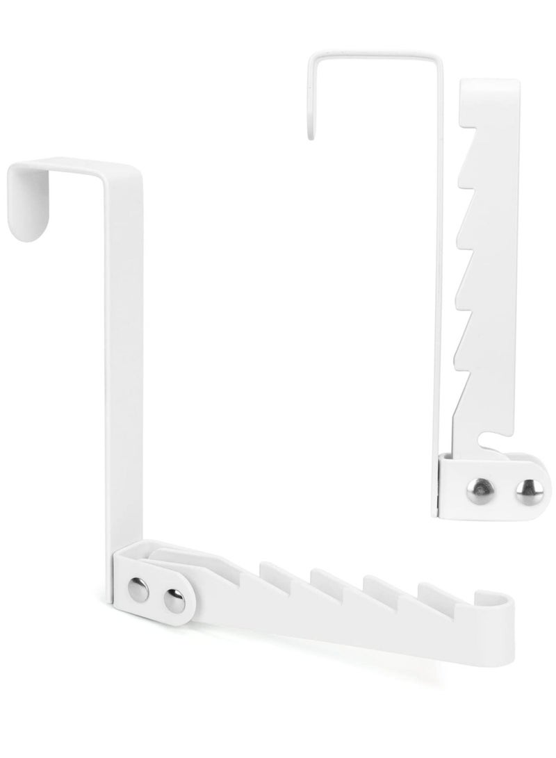 Over The Door Hooks Hanger, 1 Pack Collapsible Folding Organizer Rack, Space Saving Hanging Storage Prefect for Clothes, Coats, Towels Bedroom Bathroom, White - Image 1