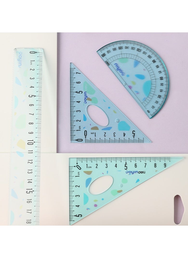 Deli Deli EH660 4-Piece Drafting Ruler Set – ideal for creative drafting, design & classroom use  - Image 4