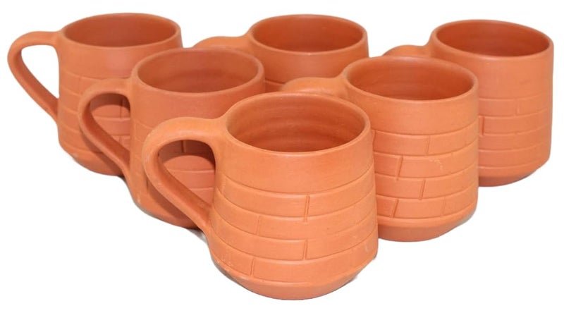 RKD Enterprise Clay Tea Cup - 150 ml (Brown) Set of 6 - Image 5