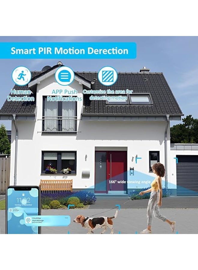 جرس باب ذكي لاسلكي (Smart V5) - كاميرا مراقبة بـ WiFi وصوت ثنائي الاتجاه - رؤية ليلية وكشف حركة - عملي وسهل الاستخدام - Image 2