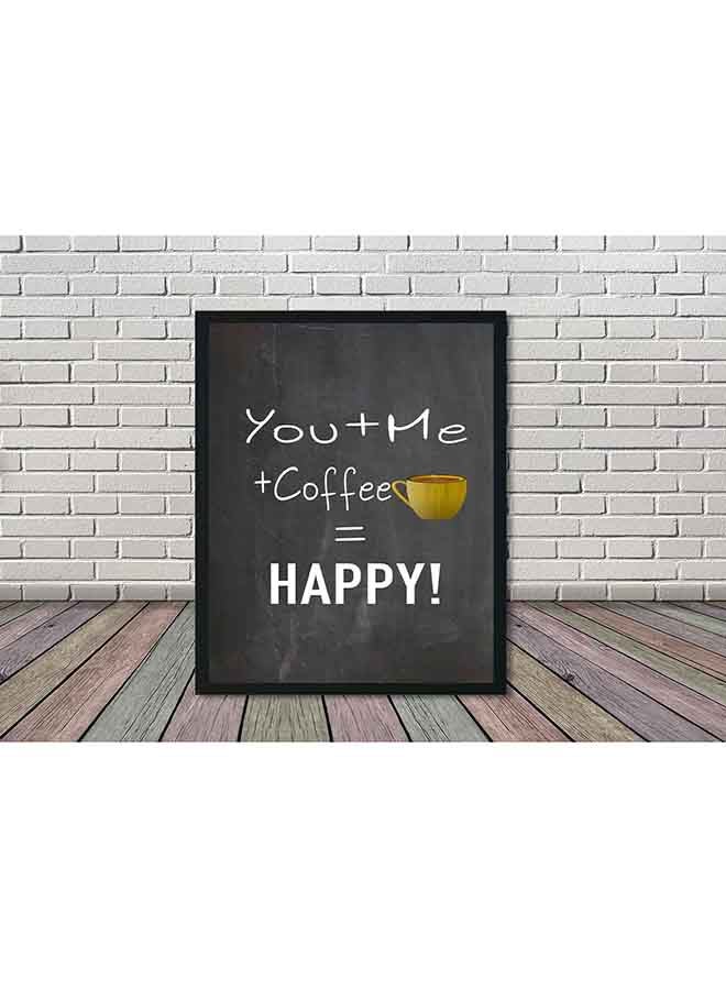 لوحة ملصق جداري لعبارة You + Me + Coffee مزين بإطار أسود - Image 2