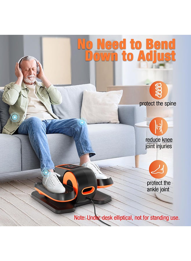 XiuWoo Under Desk Elliptical Exercise Machine, Ellipse Leg Exerciser as Seen on TV with Remote, 15 Adjustable Speed, Portable Leg Exerciser While Sitting for Seniors, Quiet Elliptical Machine for Home Office - Image 3