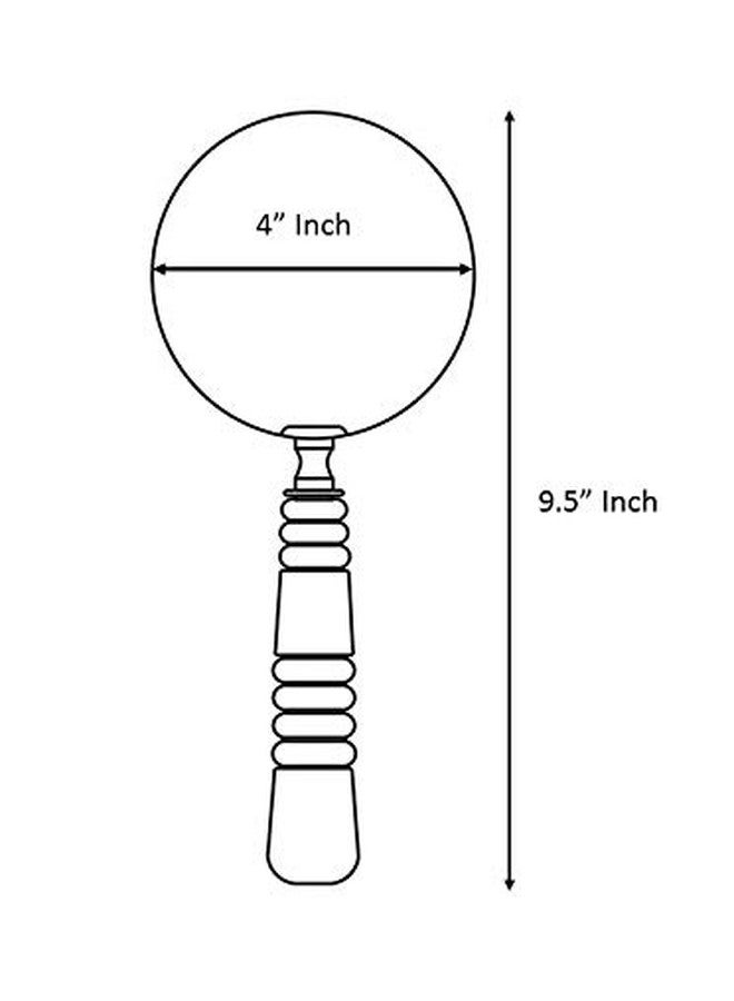 DECONOOR Brass 10X Handheld Magnifier, Wood Handle, Antique, Ideal for Reading, Inspection, Coin & Stamp Collecting, Vintage Gift Decor, 10 inches, 4 inches Diameter, 10X Capacity - Image 3