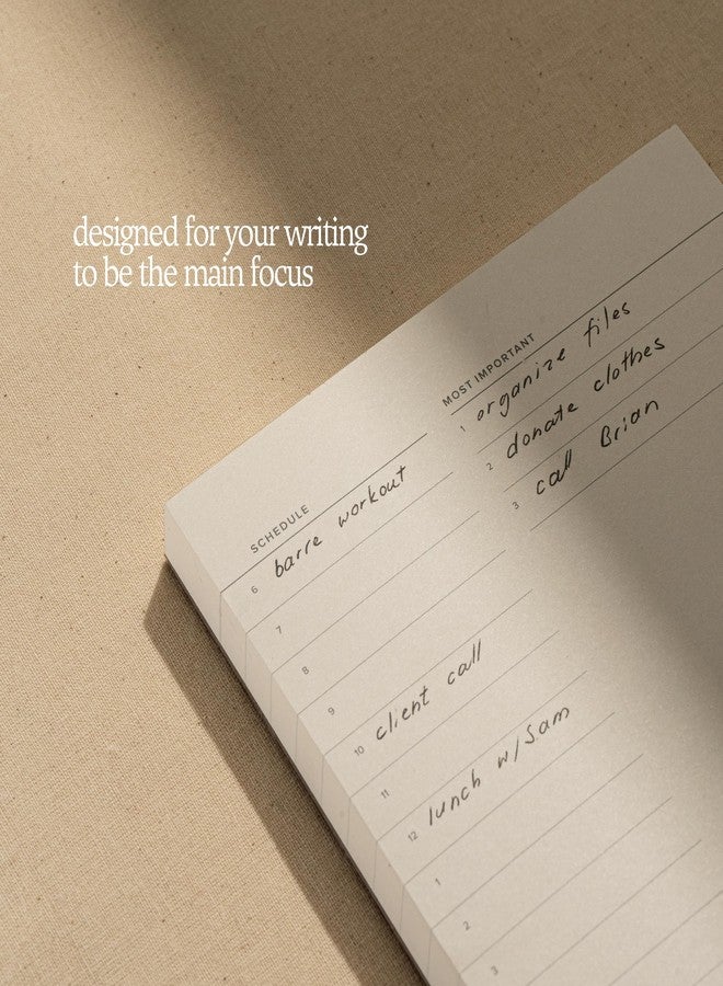 KUNITSA CO. Daily To Do List Notepad. Work Planner & Hourly Time Block Schedule. 100 tear-off sheets (Minimal) - Image 4