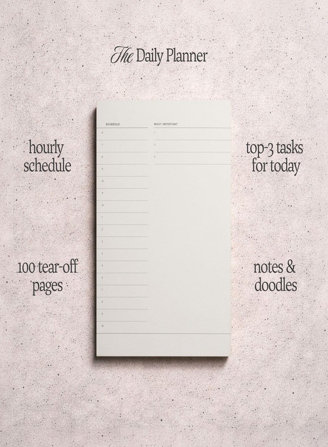 KUNITSA CO. Daily To Do List Notepad. Work Planner & Hourly Time Block Schedule. 100 tear-off sheets (Minimal) - Image 3