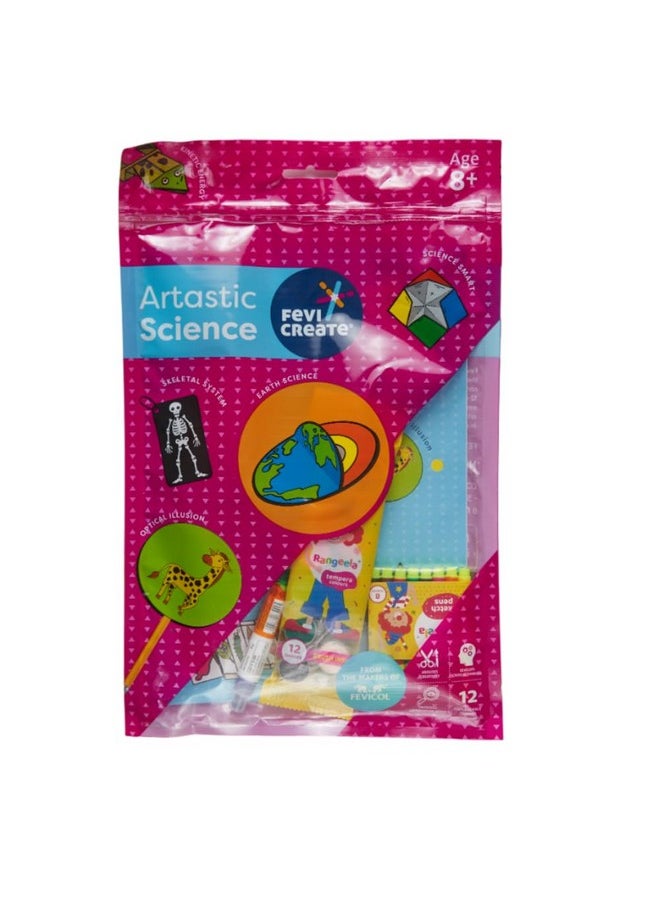Pidilite Fevicreate Artastic Science Craft Kit | Project Book with 12 Educational Activities, Colours, Craft Supplies | Fun way to boost child's learning | By Fevicol | Return Gift for Kids Age 8+ years  - Image 1