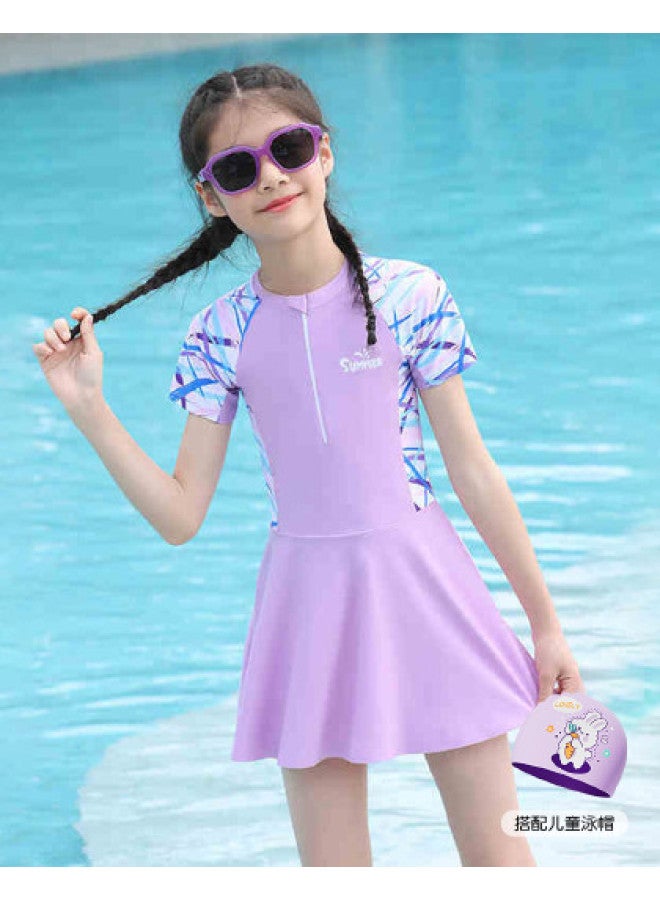YouYou Children's Swimwear For Girls, Small, Medium, And Large Kids, Baby Cute Student Girls One-piece Swimming Gear For Beach And Hot Spring - Image 1