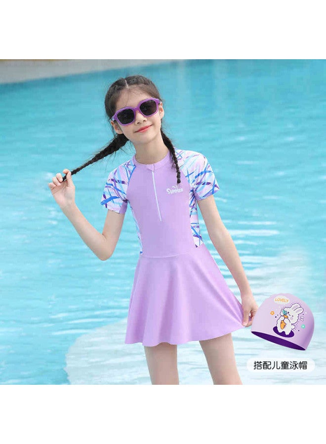 YouYou Children's Swimwear For Girls, Small, Medium, And Large Kids, Baby Cute Student Girls One-piece Swimming Gear For Beach And Hot Spring - Image 2