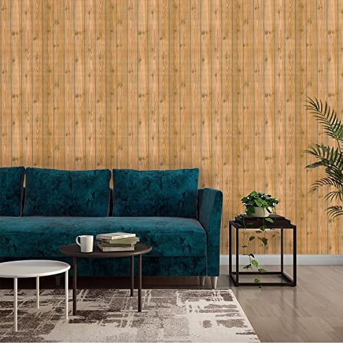 Asian Paints ezyCR8 Wooden Pattern Brown Non-Adhesive Wallpaper for Home & Office, Easy Application, Water Resistant, Dust Proof, PVC Coated, Interior Décor (53cm x 950cm)| (54 sq. ft. per roll) - Image 1