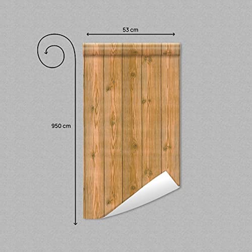 Asian Paints ezyCR8 Wooden Pattern Brown Non-Adhesive Wallpaper for Home & Office, Easy Application, Water Resistant, Dust Proof, PVC Coated, Interior Décor (53cm x 950cm)| (54 sq. ft. per roll) - Image 2