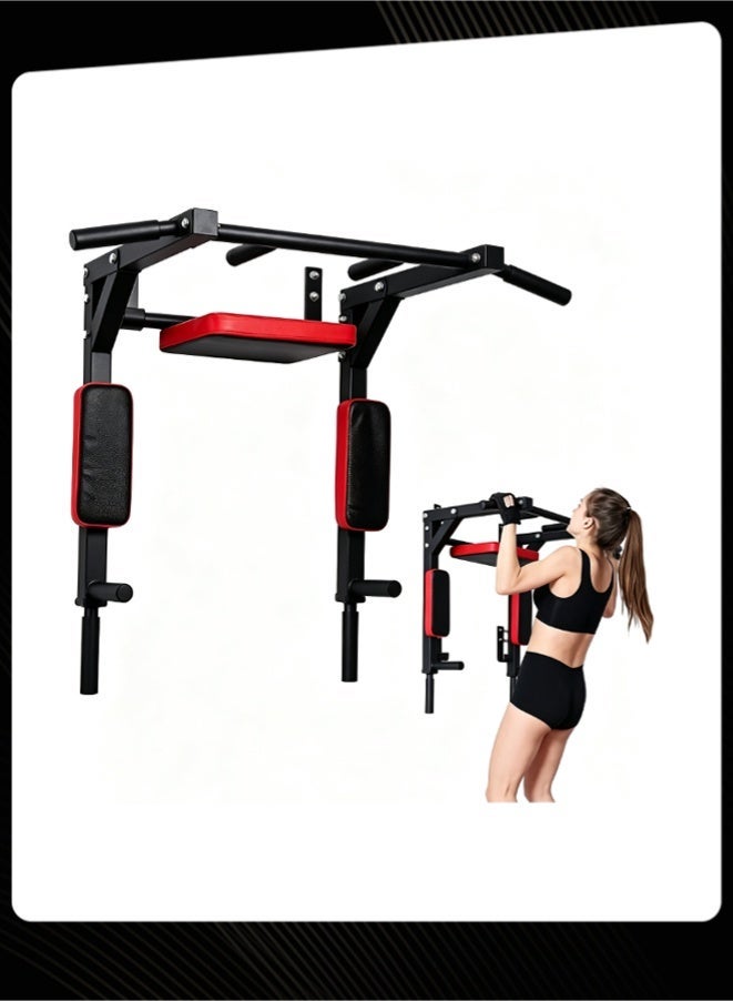 جدار المثبتة متعددة الوظائف Pull-Up Bar Dip Station، الثقيلة واجبات المنزل صالة رياضية القوة تدريب معدات التدريب - Image 1