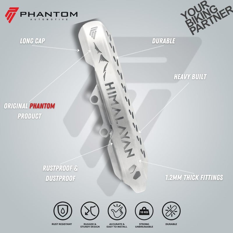PHANTOM حماية أسطوانة الماستر الخلفية Phantom طويلة لدراجة Royal Enfield Himalayan 450 | غطاء خزان | متين ومقاوم للتآكل | تركيب سهل (SS) - Image 3