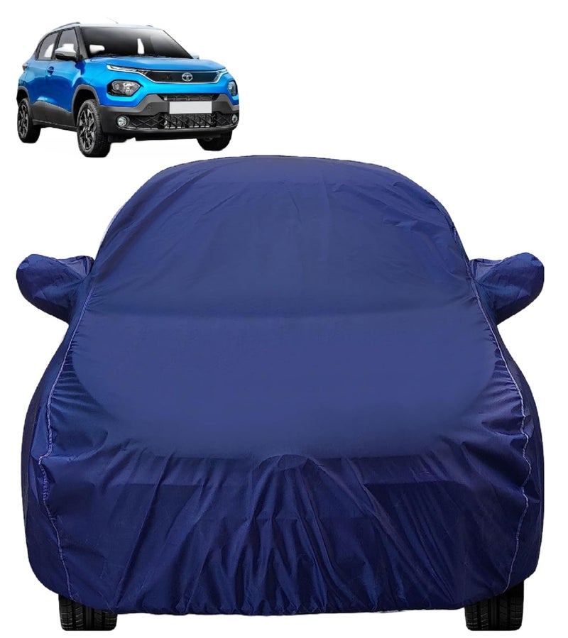 Auto Hub Car Cover Compatible with Tata Punch with Mirror Pocket, Weather Resistant, Triple Stitched, Punch Car Cover- Navy - Image 1