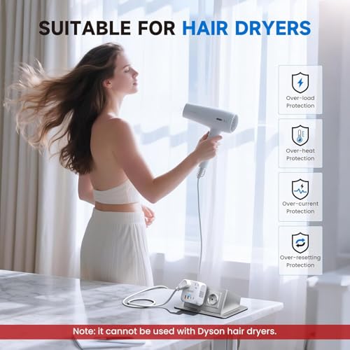DOACE 2000W 220V to 110V Converter for European Travel for Hair Dryers, Voltage Converter US to Europe with Fast Charging Power Converter Adapter Combo with 4 USB Ports Step Down Transformer - Image 4