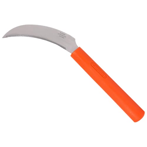 Zenport K206P Stainless Steel Sickle, A+ Grade, Plastic Handle, 4.3-Inch Blade , Orange - Image 1