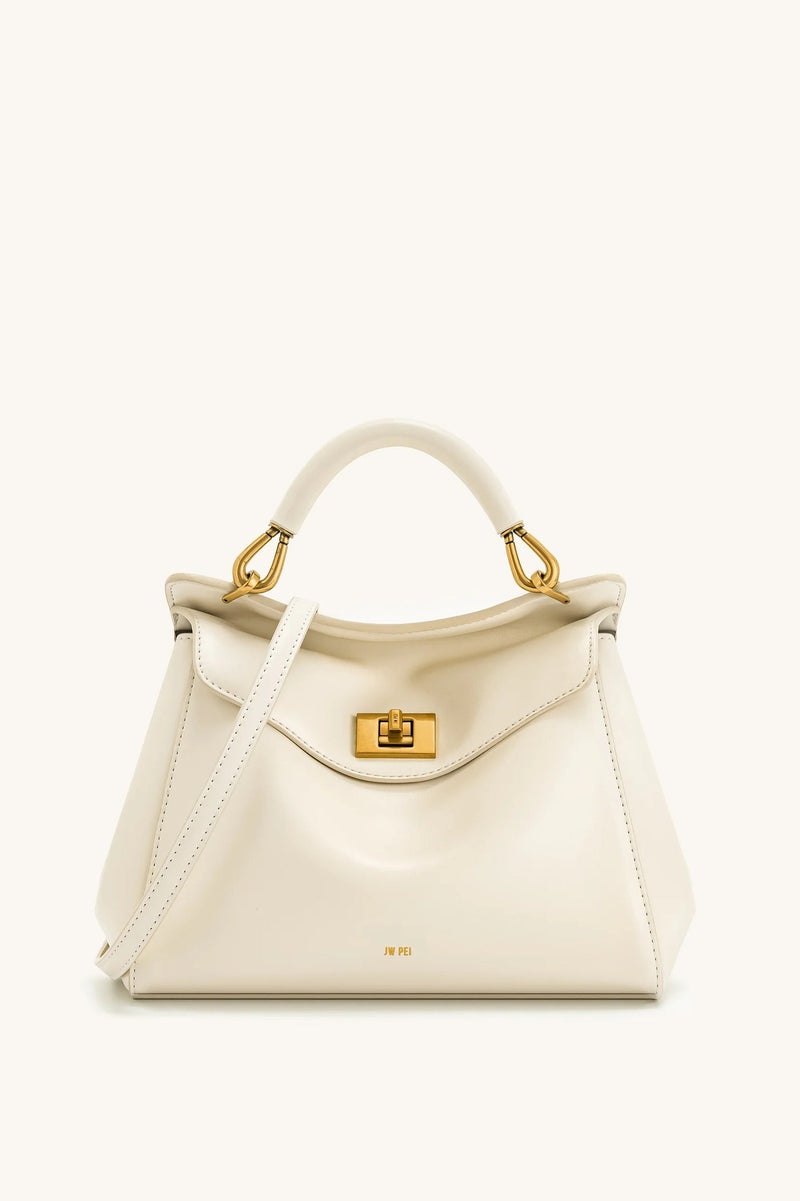 جي دبليو بي JW PEI Peekaboo رمزية الجلد الأبيض العلوي مقبض حقيبة - التوقيع الذهب الأجهزة، الهيكلة الصورة، الداخلية الواسعة، حقيبة المصمم الفاخرة للتصميم الرسمي واليومي - Image 1