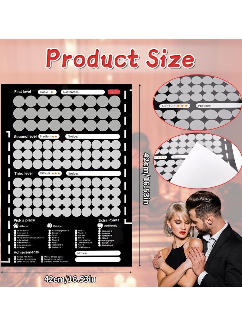 Angola Panda Scratch Off Poster with 104 Positions 20 Questions and 30 Hot Extra Tasks for Couples 169 Love Tasks Date Night Ideas Conversations - Image 2