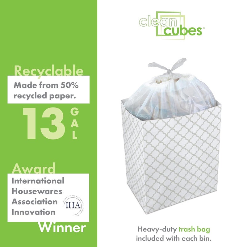 Clean Cubes Disposable Trash and Recycle Bins - 3 Pack - Image 4