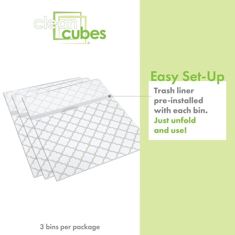 Clean Cubes Disposable Trash and Recycle Bins - 3 Pack - Image 2