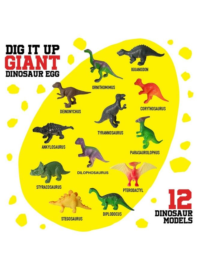 XX Toys Dino Egg Dig Kit Dinosaur Eggs Jumbo Dino Egg With 12 Different Dinosaur Toys Educational Science Toys For Kids 5 7 Great Gifts For 5 Year Old Boy - Image 3
