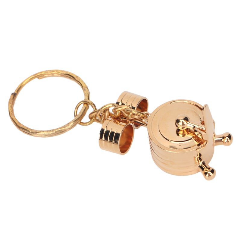 Mini Drums Keychain Attractive High Strength Metal Portable Mini Instrument Keychain for Outdoor Gold - Image 5