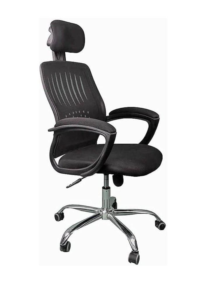 Generic - Ergonomic Office Chair – Adjustable Mesh Back with Headrest & Armrests – Comfortable and Breathable Design, Black - Image 1