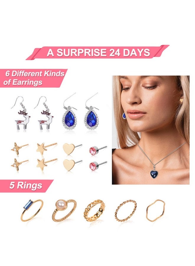 ANSEE Jewelry Advent Calendar 2024 for Women, Christmas Countdown Calendar 24 Days with Charm Bracelets Necklaces Rings Earrings Xmas Surprise Gifts  - Image 3