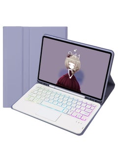 Magnetic Touchpad Keyboard Compatible with Samsung Galaxy Tab S9 FE Plus 2023 12.4 inch (SM-X610/X616) with Pen Holder, Foldable Funda Cover with Keyboard for Tab S9 FE+