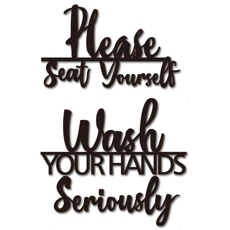 Amyhill Amyhill 2 Sets Bathroom Wall Decor Wash Your Hands Seriously and Please Seat Yourself Sign Funny Restroom Decor Wooden Farmhouse Rustic Relax Quotes Wall Art for Laundry Toilet Black