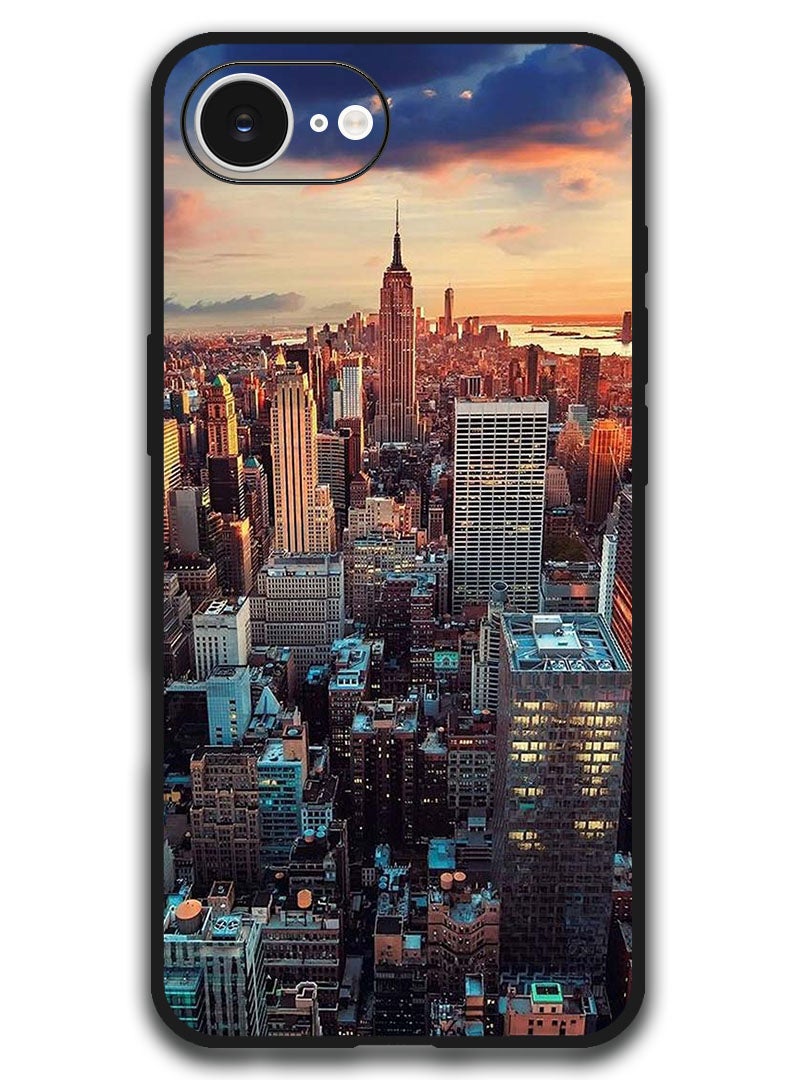 Theodor Case Compatible with Apple iPhone 17e / 16e 6.1 Inch Protection Shockproof Bumper Cover - Newyork City - Image 1