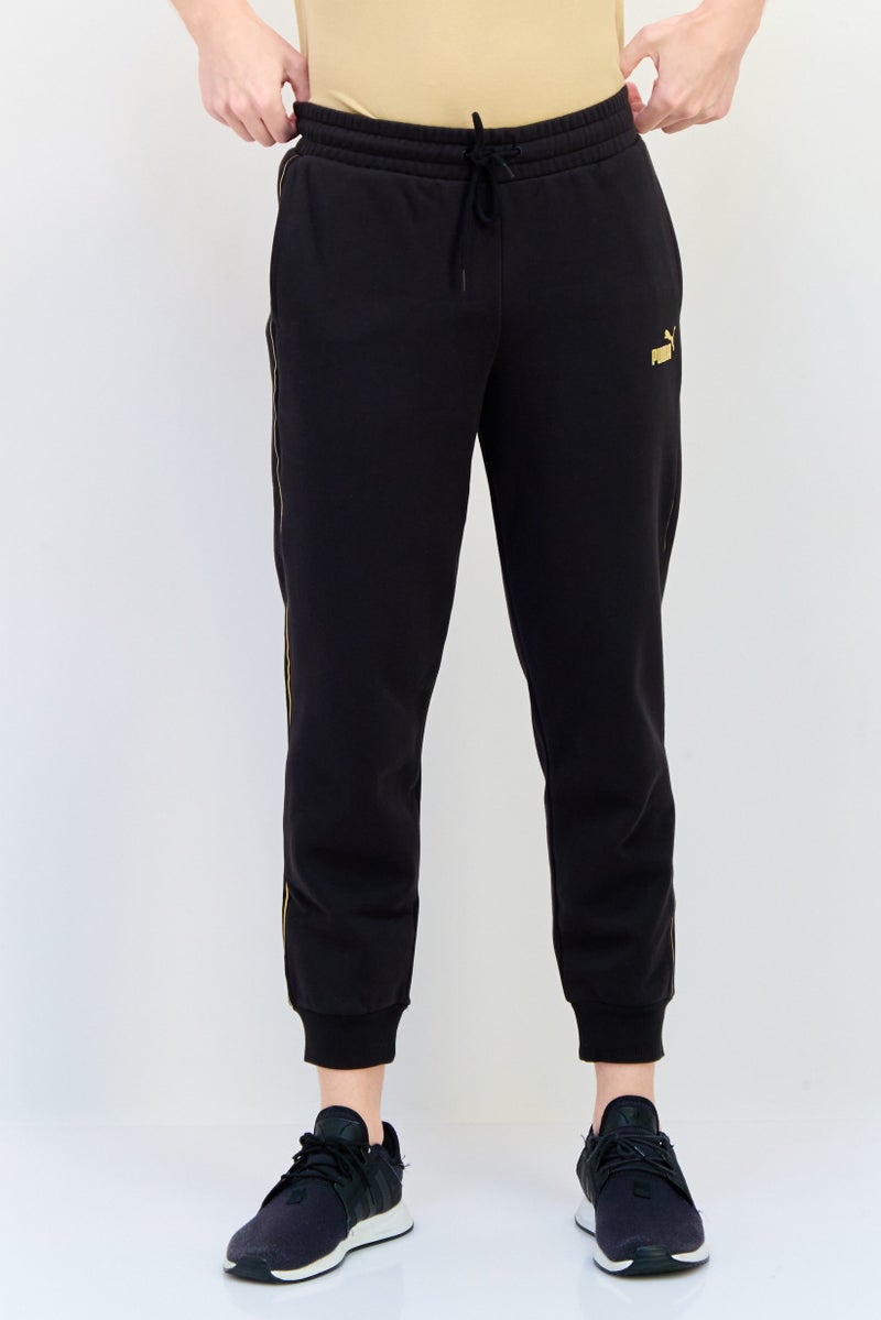 PUMA سروال رياضي للرجال بشعار العلامة التجارية، خارجي، أسود - Image 1