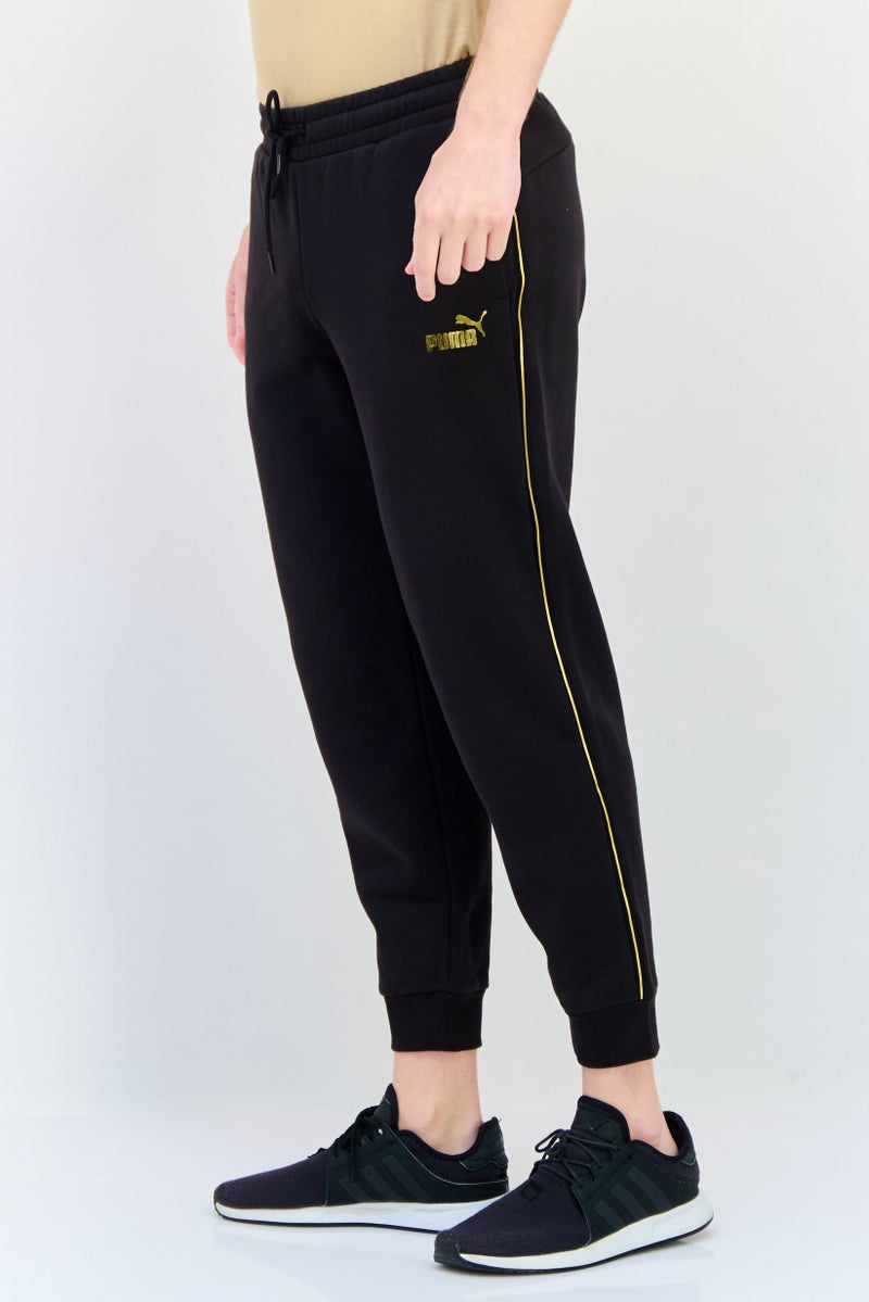 PUMA سروال رياضي للرجال بشعار العلامة التجارية، خارجي، أسود - Image 2