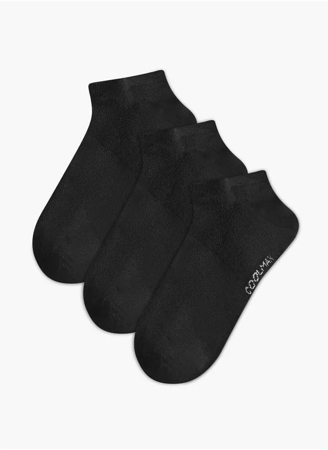 Dash Men's Logo Print Non Terry Ankle Length Socks - Set of 3