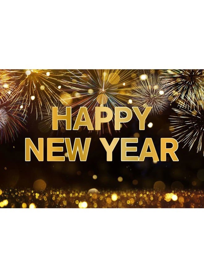 DASHAN 12x8ft Happy New Year Backdrop Fireworks Gold Bokeh Photo Background for Happy New Year Eve Banner Decor Christmas Eve Party Photography Studio Props - Image 2
