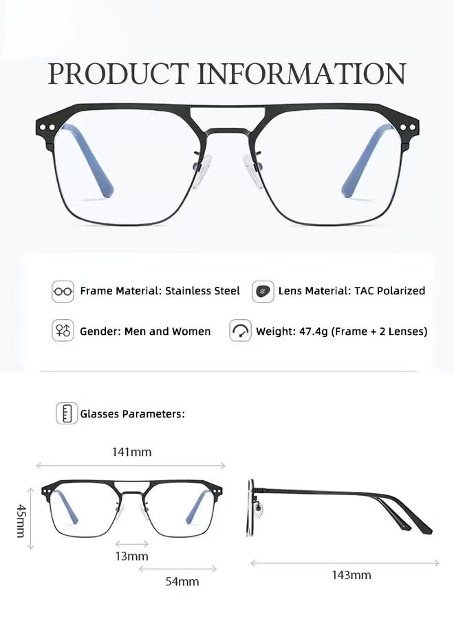 3-in-1 magnetic polarized sunglasses, blue light blocking glasses with magnetic polarized lenses and magnetic night vision lenses, multifunctional glasses for men and women used day and night - Image 5