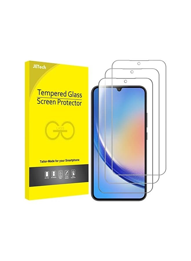 Jetech Screen Protector for Galaxy A34 5G 6.6-Inch, 9H Tempered Glass Film, Anti-Scratch, HD Clear, 3-Pack - Image 1