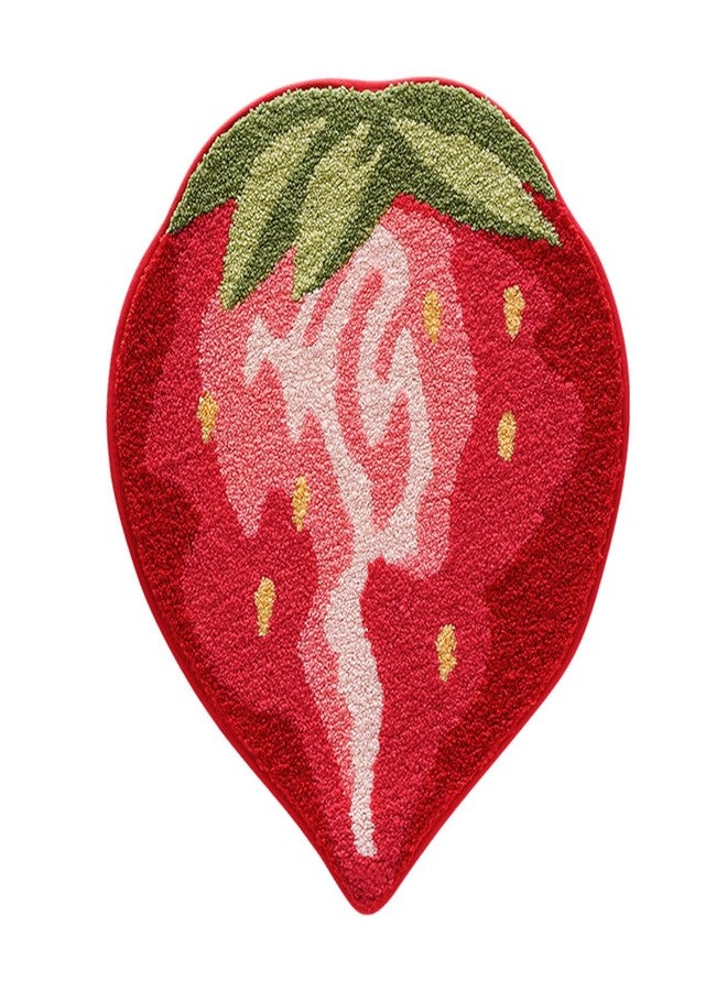 Ankah Fruit Bath Mats Cute Bathroom Rugs, Particularly Absorbent, Very Soft, and Dry Fast That Fits for Kid's Room, Bathroom or Other Room, 22.1" x 25.6", Large Strawberry - Image 2