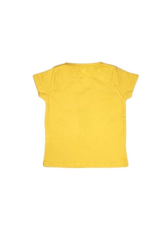 Baby Co. Scratching Cat Yellow Girls T-shirt - Image 2