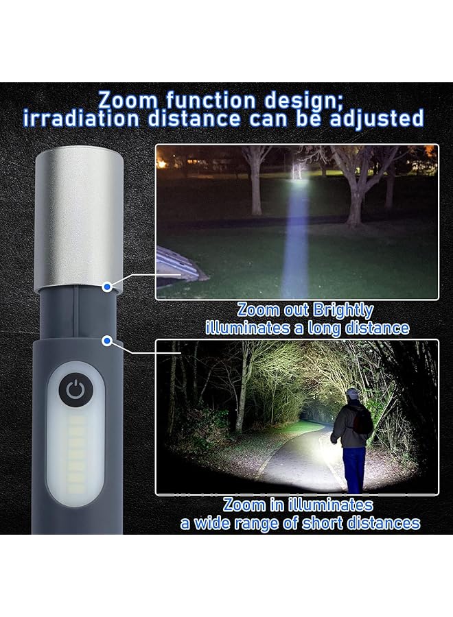 X spring Mini Flashlight USB Rechargeable Flashlight with IP4 Waterproof & Type C Charging Cable High Lumens 4 Modes Zoomable Flashlight for Camping Outdoors Emergencies Home Use etc - Image 2