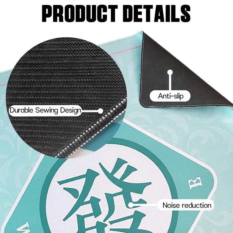 Topwon Mahjong Mat for Game Table 3mm Mahjongg Accessories with Black Carrying Bag Anti-Slip Noise Reduction Table Cover for Poker, Board Games, Dominoes, and Card Games 31.5 Inch - Image 4