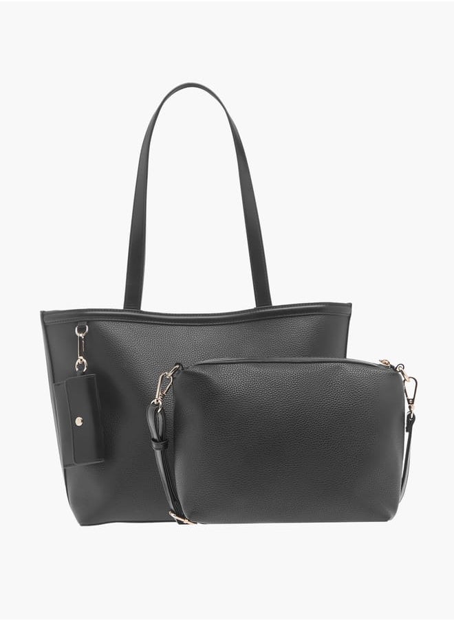 Flora Bella By Shoexpress Womens Monogram Textured Tote With Crossbody Bag And Detachable Coin Pouch  - Image 1