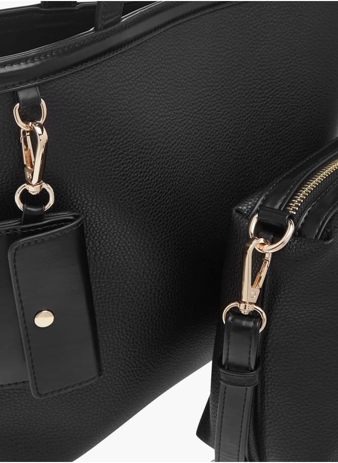 Flora Bella By Shoexpress - Womens Monogram Textured Tote With Crossbody Bag And Detachable Coin Pouch - Image 1