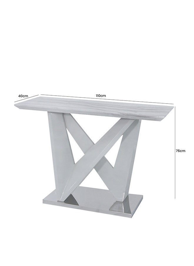 VANITY LIVING VANITY LIVING Wood Console Table for Hallway Furniture, 110cm Marble Finish Entryway Table for Living Room with Metallic Base and Modern Style  - Image 5