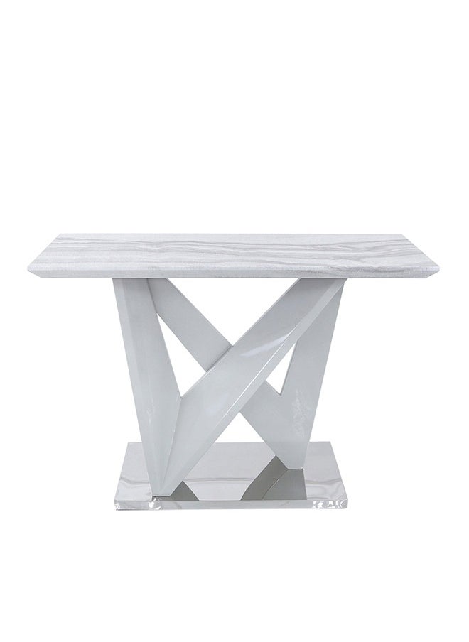 VANITY LIVING VANITY LIVING Wood Console Table for Hallway Furniture, 110cm Marble Finish Entryway Table for Living Room with Metallic Base and Modern Style  - Image 4