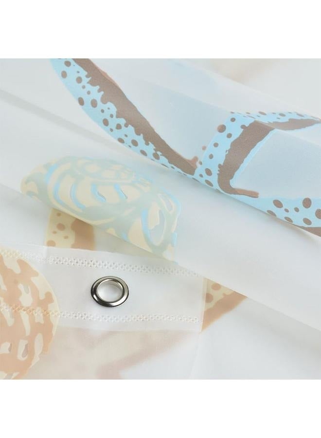 Shower Curtain Liner Sea Star Theme Pattern Curtain Set Waterproof,  Eco-Friendly PEVA Bathroom Stain Resistant - Image 3