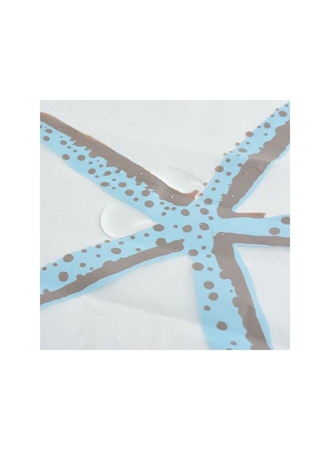 Shower Curtain Liner Sea Star Theme Pattern Curtain Set Waterproof,  Eco-Friendly PEVA Bathroom Stain Resistant - Image 5